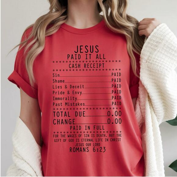 Women Christian Shirt Jesus paid the Price Faith T shirt Graphic Tee Unisex Gift - Picture 2 of 4